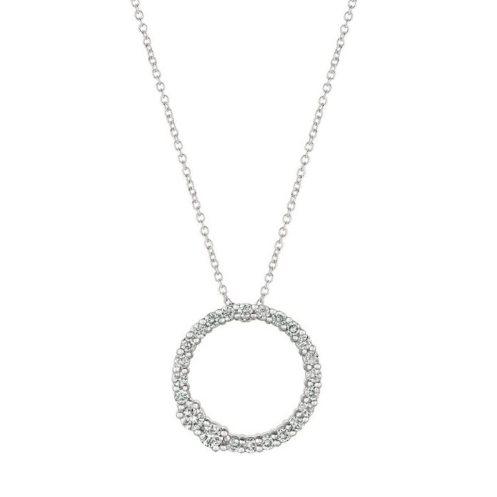 075 Carat Natural Diamond Circle Necklace 14k 1185$